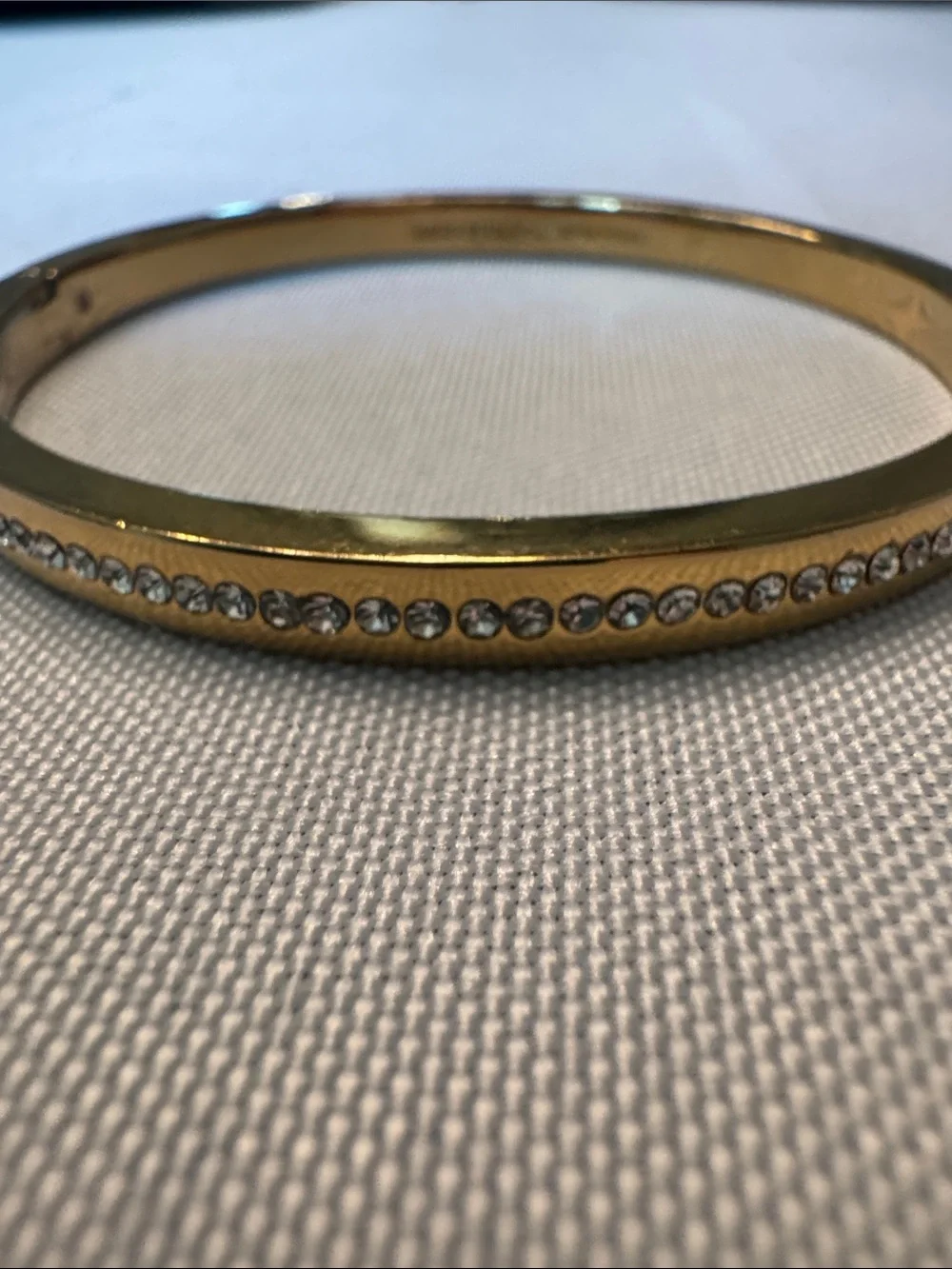 Kate Spade Gold Crystal Pavé Hinged Bangle Bracelet - Picture 5 of 5